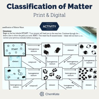 Preview of Classification of Matter Activity Mazes Particle Diagrams Print and Digital