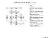 Classification of Organisms Crossword