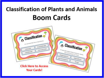 Preview of Classification of Plants and Animals Boom Cards