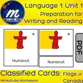 Preview of Classified 3 Part Cards Provincial Flags of Canada Montessori