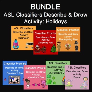 Preview of Classifier Describe and Draw Activity BUNDLE:  Holidays