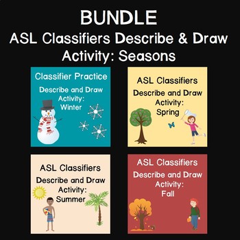 Preview of Classifier Describe and Draw Activity BUNDLE: Seasons