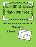 Classify 3D Shapes Task Card Puzzles