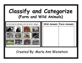 Farm and Wild Animals Classify and Categorize