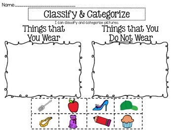 classify and categorize a comprehension skill resource