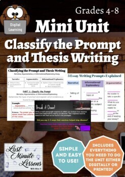 Preview of Classify the Prompt and Thesis Statement Writing | Print or Digital!