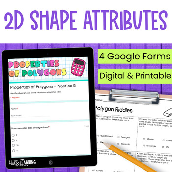 Preview of Classifying 2D Shapes and 2D Shape Attributes Practice for Google Forms™