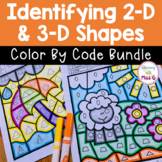 Classifying 2D and 3D Shapes Color By Code Worksheets - Ge