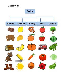 Preview of Classifying According to Color and Taste