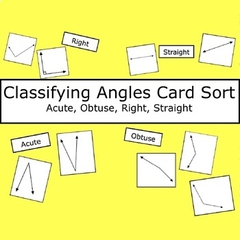 Acute, Right, and Obtuse Angles Worksheets