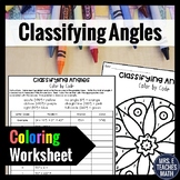 Classifying Angles Color By Number  4.MD.5