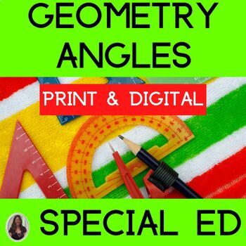 Preview of Types of Angles Geometry for Special Education PRINT and DIGITAL