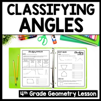 Preview of Types of Angles, 4th Grade Identifying & Classifying Angles Worksheets & Review