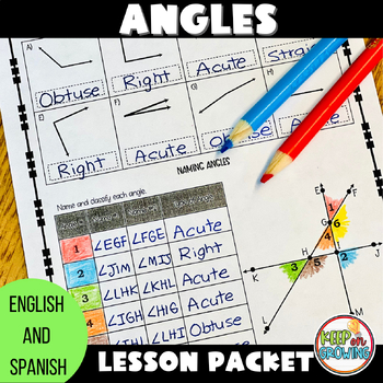 Classifying Angles, Measuring Angles, Naming Angles Lesson Packet