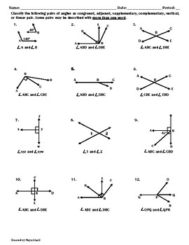 Preview of Classifying Angles Practice Worksheet