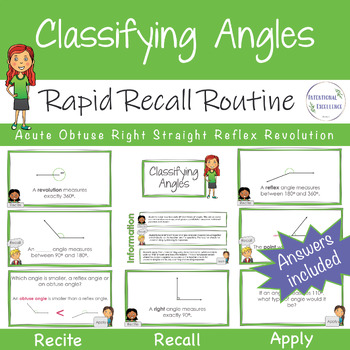 Preview of Classifying Angles Naming & Identifying 4th - 5th Grade Math WARM UP Revision