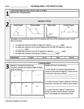 Preview of Classifying Angles Self-Guided Lesson (CRT)