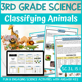 Preview of Classifying Animals Activity & Answer Key 3rd Grade Life Science