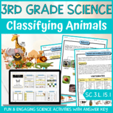 Classifying Animals Activity & Answer Key 3rd Grade Life Science