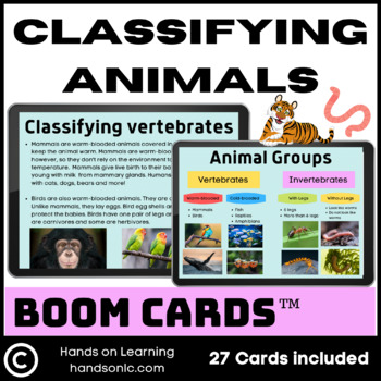 Preview of Classifying Animals Boom Cards