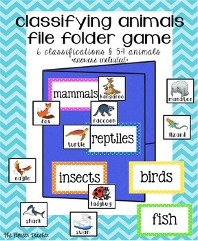 Preview of Classifying Animals File Folder Game