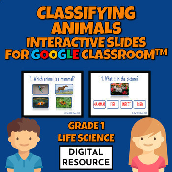 Preview of Classifying Animals Interactive Slides for Google Classroom Digital Resource