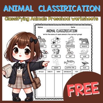 Preview of Classifying Animals Preschool worksheets