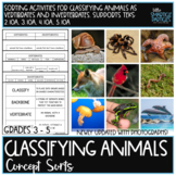 Classifying Animals Science Concept Sorts