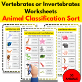 Classifying Animals: Vertebrate and Invertebrate Worksheet