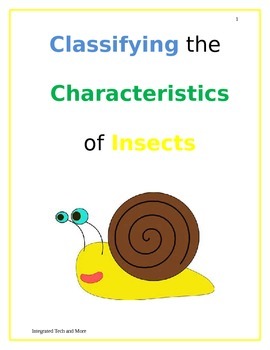 Preview of Classifying Characteristics of Insects