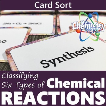 Preview of Classifying Chemical Reactions Card Sort | Types of Chemical Reactions Activity