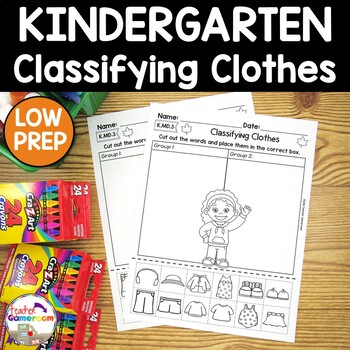 Preview of Classifying Clothes Cut and Paste Activity | K.MD.3