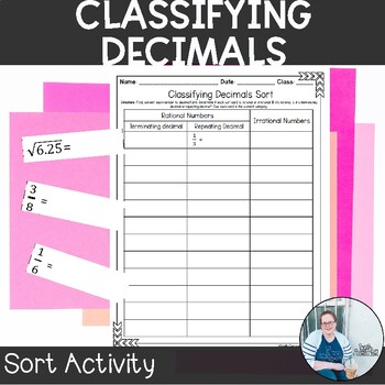 Preview of Classifying Decimals Sort Station TEKS 8.2a Math Activity