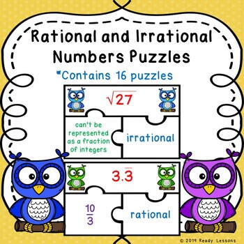 Preview of Identifying & Classifying Rational and Irrational Number Activity Puzzles 8.NS.1