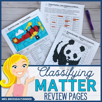 Preview of Classifying Matter Coloring and Puzzle Review - Editable!