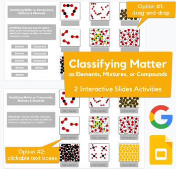 Preview of Classifying Matter - Elements, Mixtures, Compounds - interactive Slides activity
