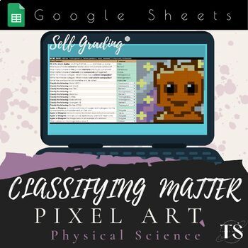 Preview of Classifying Matter Pixel Art- google sheet (mystery image)