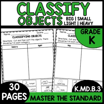 Preview of Measurable Attributes Sorting Objects into Categories Tall and Short Worksheets