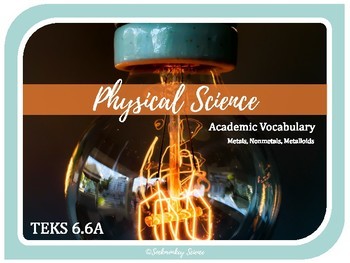 Preview of METALS - 6th Grade Science Visual Vocabulary {TEKS 6.6A} UPDATED 2019