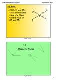 Classifying, Naming & Measuring Angles and using the Angle
