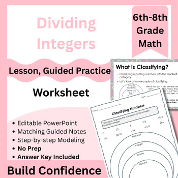 Preview of Classifying Numbers Bundle | Lesson + Worksheet | Rational & Integer Numbers