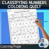 Classifying Numbers Coloring Quilt TEKS 6.2a - Math Game -