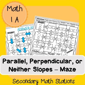 Classifying Parallel and Perpendicular Slopes Maze by Secondary Math