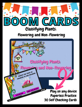 Preview of Classifying Plants: Flowering and Non-Flowering BOOM Cards