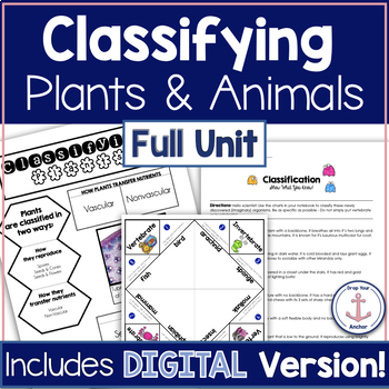Preview of Classifying Plants and Animals Full Unit Print and Digital