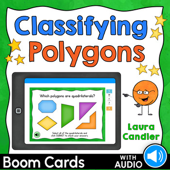 Preview of Classifying Polygons Boom Cards (Self-Grading with Audio Options)