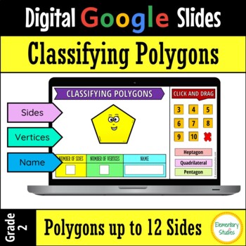 Preview of Classifying Polygons - Grade 2 TEKS 2.8C Digital Google Slides 