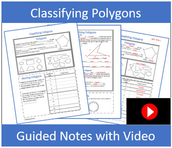 Preview of Classifying Polygons Guided Notes with Video