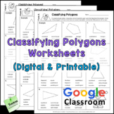 Classifying Polygons Worksheets or Tests | Printable and D