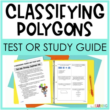 Preview of Classifying Polygons, Quadrilaterals, and Triangles Study Guide or Test